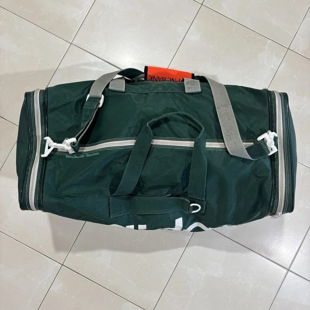 Vintage 80s 90s Adidas Duffle Bag Green Trefoil Gym Bag RARE Zipper Large Gear